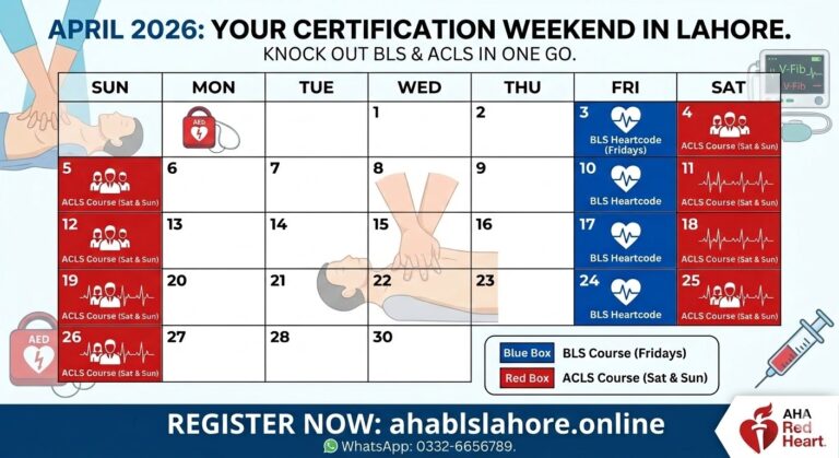 April 2026 AHA schedule Lahore