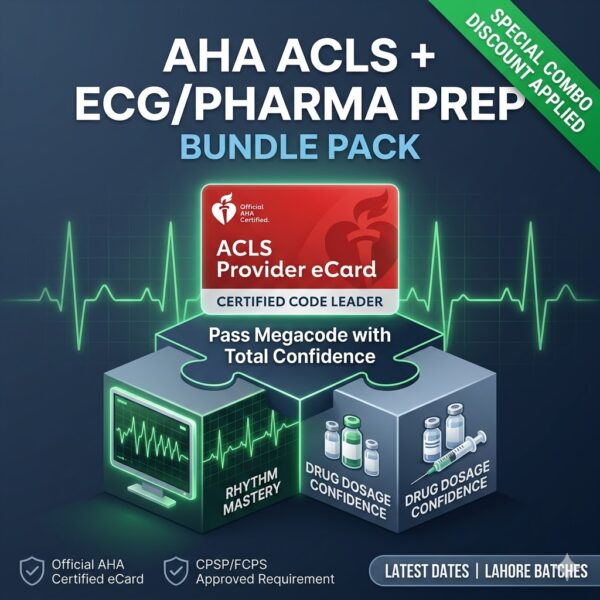 AHA ACLS and ECG Pharmacology combo Lahore