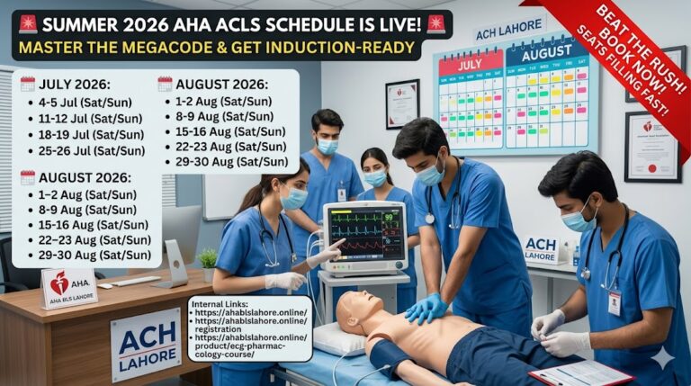 AHA ACLS Course Schedule Lahore