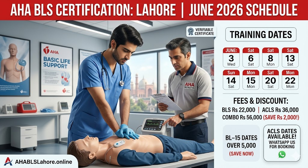 AHA BLS Schedule June 2026 in Lahore